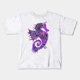 Purple Seahorse Play Kids T-Shirt